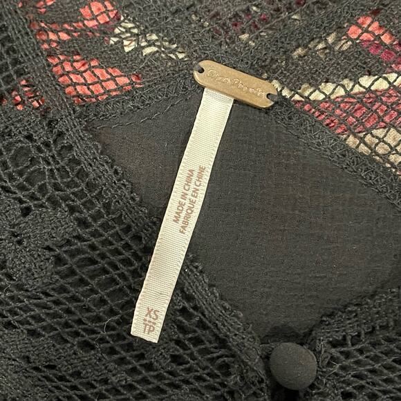 Free People All Night Long Button Down Lace Tunic Size XS - Picture 10 of 10